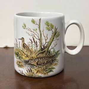 VINTAGE HOLKHAM  POTTERY ENGLAND WILDLIFE GAME BIRDS  PARTRIDGE MUG c 70s